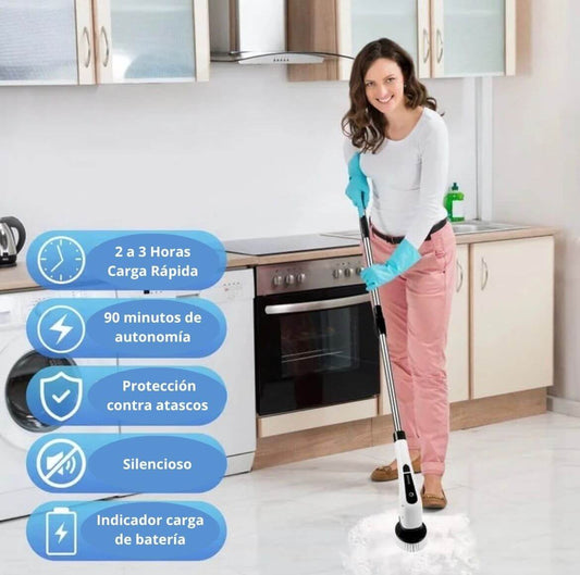 Cepillo Eléctrico Recargable para Limpieza Pisos, Baño, Cocina